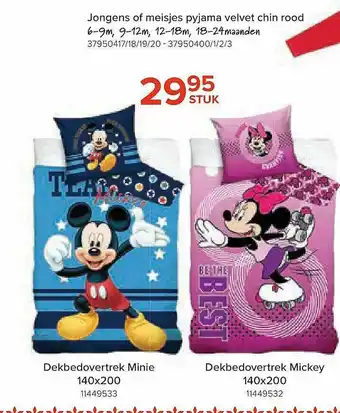 Euroshop Dekbedovertrek Minie, Dekbedovertrek Mickey aanbieding