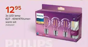 Euroshop Philips Led Lamp Lumen Warm Wit aanbieding