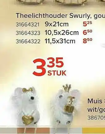 Euroshop Theelichthouder Swurly aanbieding