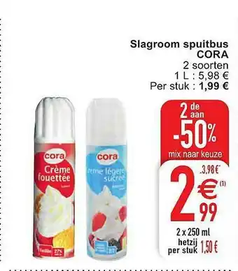 Cora Slagroom Spuitbus Cora aanbieding