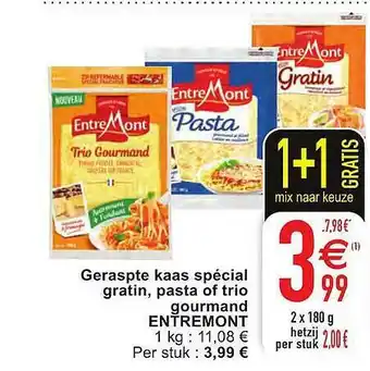 Gerapte Kaas Spécial Gratin, Pasta Of Trio Gourmand Entremont