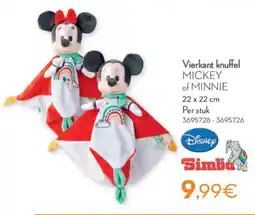 Cora Vierkant Knuffel Mickey of Minnie aanbieding