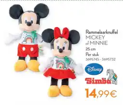 Cora Rammelaarknuffel Mickey of Minnie aanbieding