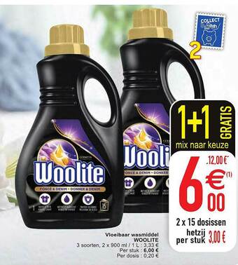 Cora Vloeibaar Wasmiddel Woolite aanbieding