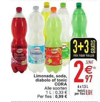 Cora Limonade, Soda, Daibolo Od Tonic Cora aanbieding