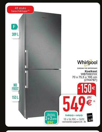 Cora Whirlpool Koelkast aanbieding
