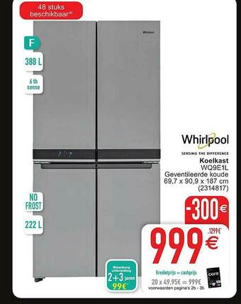 Cora Whirlpool Koelkast aanbieding
