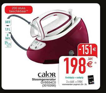 Cora Calor Stoomgenerator aanbieding