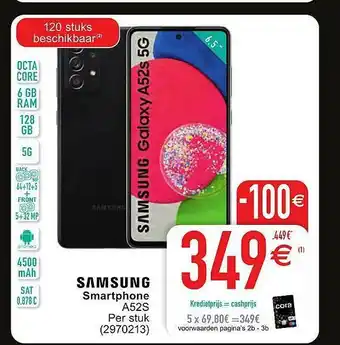 Cora Samsung Smartphone A52s aanbieding