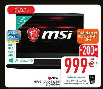Cora Msi aanbieding