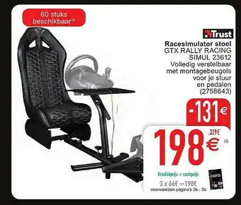 Cora Racesimulator Stoel aanbieding