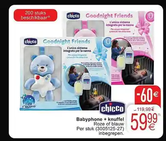 Cora Chicco Babyphone + Knuffel aanbieding