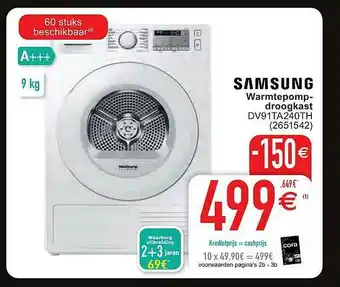 Cora Samsung Warmtepomp-droogkast aanbieding