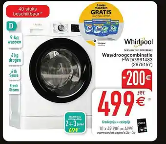 Cora Whirlpool Was-droogcombinatie aanbieding