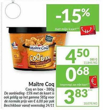 Intermarché Maitre Coq aanbieding