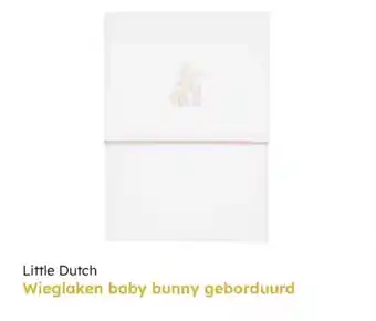 Multi bazar Little dutch wieglaken baby bunny geborduurd aanbieding