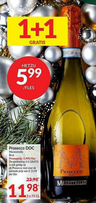 Intermarché Prosecco Doc Menestrello Brut aanbieding