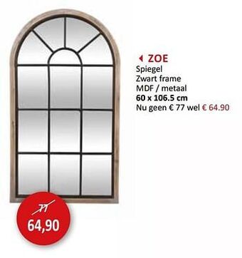 Weba Zoe spiegel zwart frame aanbieding