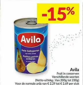 Intermarché Avila Fruit In Conserve Verschillende Soorten aanbieding