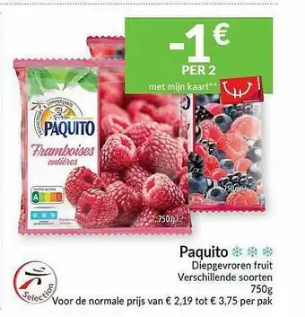 Intermarché Paquito Deipgevroren Fruit Verschillende Soorten aanbieding