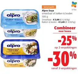 Colruyt Alpro Soya smeerbaar of bakken & braden 500 g aanbieding