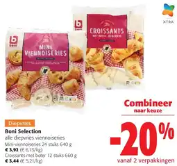 Colruyt Boni Selection alle diepvries viennoiseries Mini-viennoiseries 24 stuks 640 g aanbieding