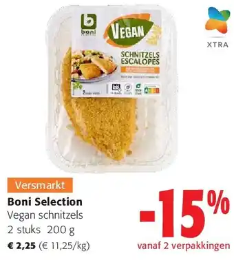 Colruyt Boni Selection Vegan schnitzels 2 stuks 200 g aanbieding