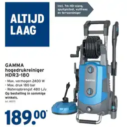 GAMMA GAMMA hogedrukreiniger HDR3-180 aanbieding