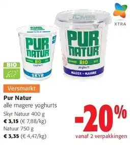 Colruyt Pur Natur alle magere yoghurts Skyr Natuur 400 g aanbieding