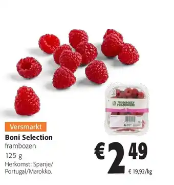 Colruyt Boni Selection frambozen 125 g aanbieding