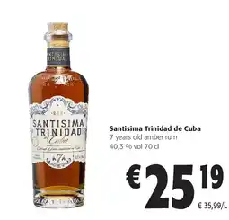 Colruyt Santisima Trinidad de Cuba 7 years old amber rum aanbieding