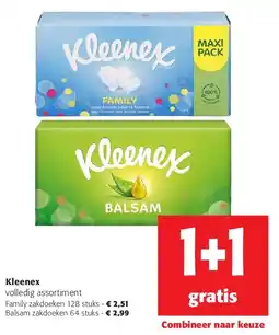 Colruyt Kleenex Family zakdoeken 128 stuks aanbieding