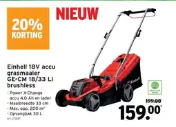 GAMMA Einhell 18V accu grasmaaier GE-CM 18/33 Li brushless aanbieding