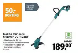 GAMMA Makita 18V accu trimmer DUR193RF aanbieding