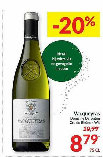 Intermarché Vacqueyras Domaine Daronton Cru Du Rhône-wit aanbieding
