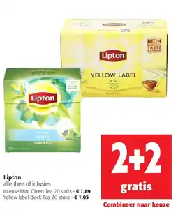 Colruyt Lipton Intense Mint Green Tea 20 stuks aanbieding