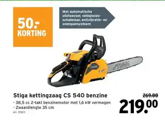 GAMMA Stiga kettingzaag CS 540 benzine aanbieding