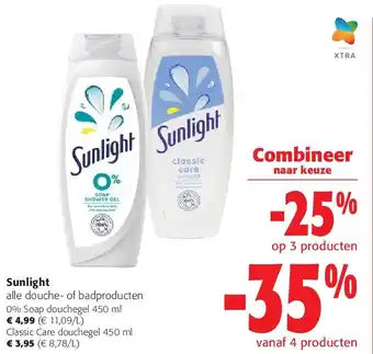 Colruyt Sunlight alle douche- of badproducten 0% Soap douchegel 450 ml aanbieding