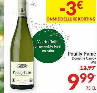 Intermarché Pouilly-fumé Domaine Carroy Wit aanbieding