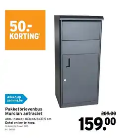 GAMMA Pakketbrievenbus Murcian antraciet aanbieding