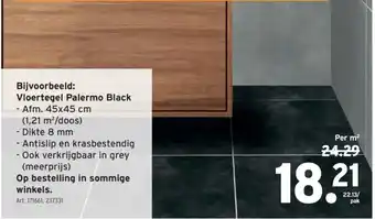 GAMMA Vloertegel Palermo Black aanbieding