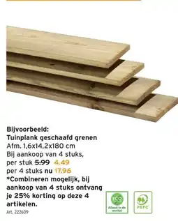 GAMMA Tuinplank geschaafd grenen Afm. 1,6x14,2x180 cm aanbieding