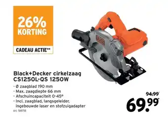 GAMMA Black+Decker cirkelzaag CS1250L-QS 1250W aanbieding