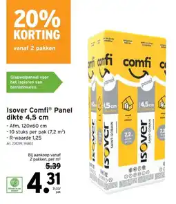 GAMMA Isover ComfiⓇ Panel dikte 4,5 cm aanbieding