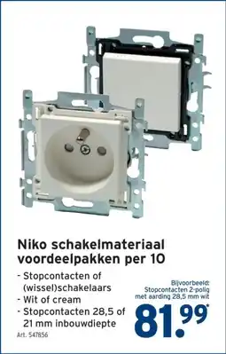 GAMMA Niko schakelmateriaal voordeelpakken per 10 aanbieding