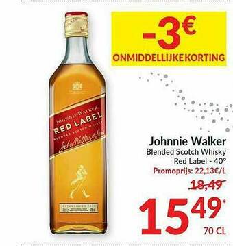 Intermarché Johnnie Walker Blended Scotch Whisky Red Label aanbieding