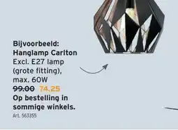 GAMMA Hanglamp Carlton Excl. E27 lamp aanbieding