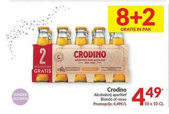 Crodino Alcoholvrij Aperitief Biondo Of Rosso
