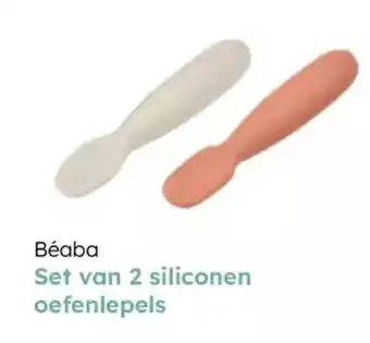 Multi bazar Béaba set van 2 siliconen oefenlepels aanbieding