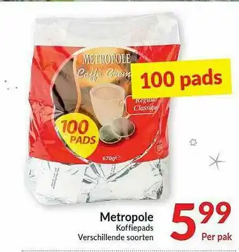 Intermarché Metropole Koffiepads Verschillende Soorten aanbieding